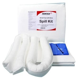 Image of Fentex Oil and Fuel Spill Kit 20 litre Clip top Bag White