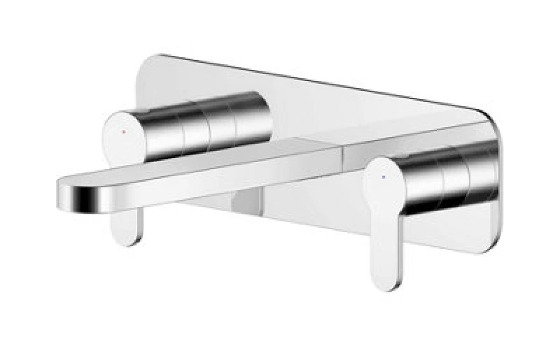 Image of Balterley Round Wall Mount 3 Tap Hole Basin Mixer Tap Back Plate Chrome Silver unisex
