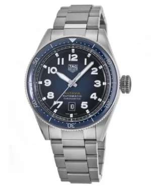 Image of Tag Heuer Autavia Calibre 5 Chronometer 42mm Blue Dial Mens Watch WBE5116.EB0173 WBE5116.EB0173