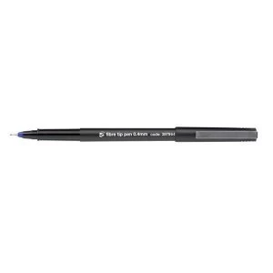 Image of 5 Star Office Fibre Tip Pen Medium 0.7mm Tip 0.4mm Line Blue Pack 12
