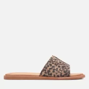Image of Clarks Womens Karsea Suede Mules - Leopard - UK 8