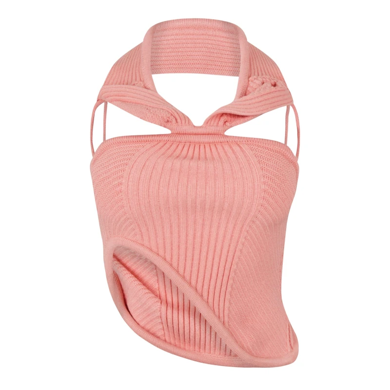 Image of Off White Womens Ribbed Textured Crew Neck Jumper Peach Orange female 6 (2XS)