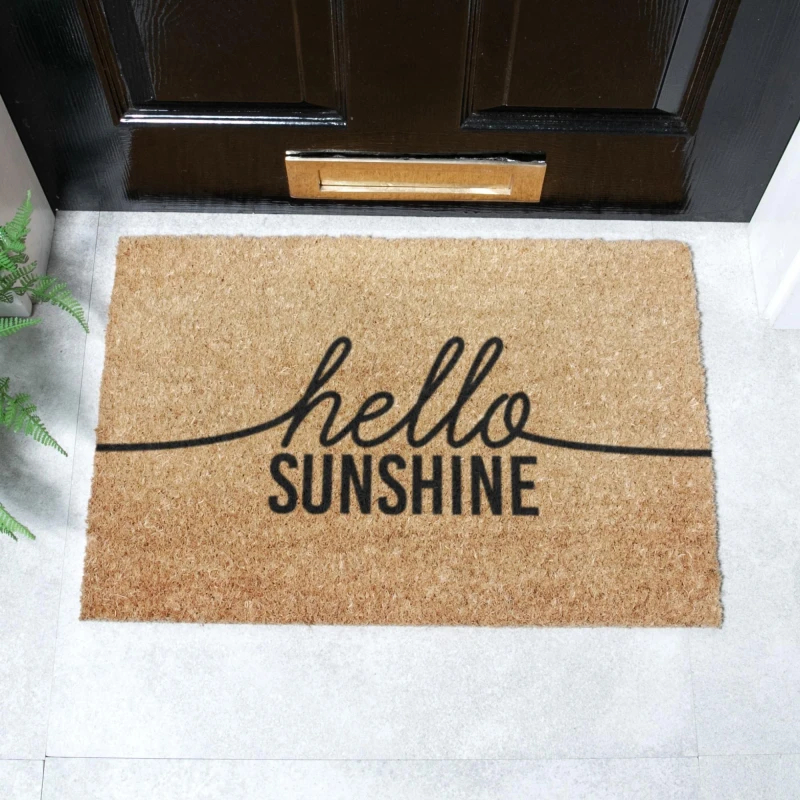 Image of Artsy Mats Hello Sunshine Doormat (60 X 40Cm), Brown 6040-HSCRIBSUNS