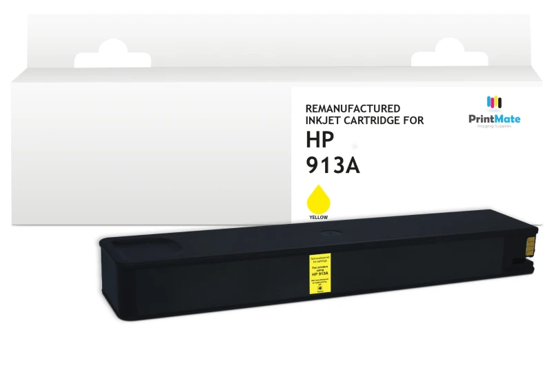 Image of PrintMate HP 913A. remanufactured ink cartridge. Yellow 3200p