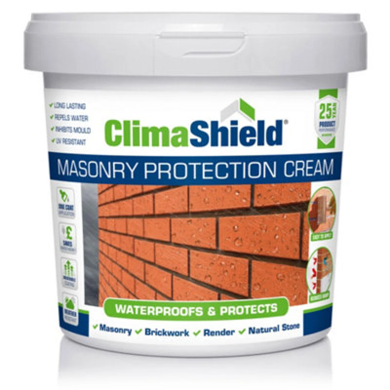 Image of Smartseal Masonry Protection Cream, Brick Waterproofer & Sealer, 25Yr Protection, Brick Damp Proofer, 1L, White 5.061E+12