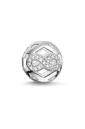 Image of Ladies Thomas Sabo Sterling Silver Karma Beads Infinity White Bead K0172-051-14