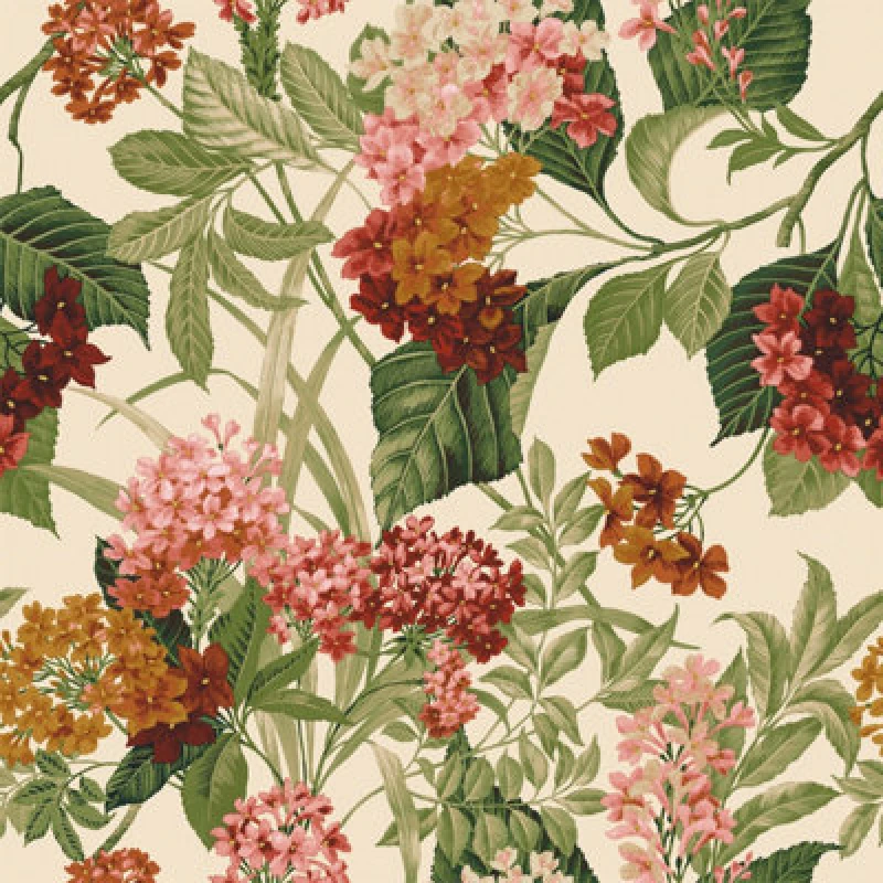 Image of Belgravia Misaki Sage/orange Floral Bloom Wallpaper 2322
