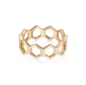 Image of Rings 18ct Gold Plate Open Hexagon Band Ring 18ct Gold Plate