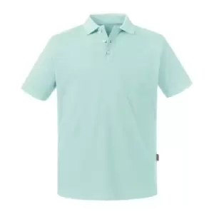 Image of Russell Mens Pure Organic Polo (S) (Aqua)