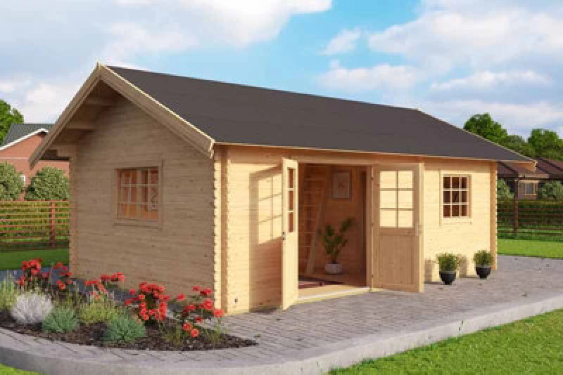 Image of Lasita Maja Caroline W/o Doors, Windows + Caroline 40 Dgp+-Log Cabin, Garden Room, Timber Summerhouse, Home Office - L489.9 X W675 X H330.6 Cm
