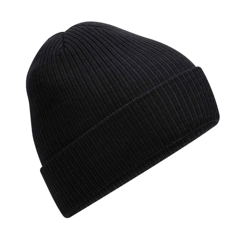 Image of Beechfield Mens Polylana Ribbed Beanie in Black Male One Size