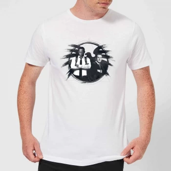 Image of Captain Marvel Fury And Coulson S.H.I.E.L.D. Mens T-Shirt - White - XS