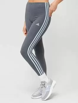 Image of adidas Sportswear Essentials 3-stripes High-waisted Single Shirt Leggings - Dark Grey, Size XS, Women