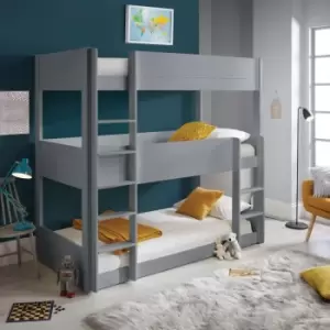 Image of Snowdon Grey Three Tier Bunk Bed and Spring Mattresses