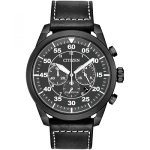 Image of Mens Citizen Eco-drive Sport Strap Wr100 Chronograph Stainless Steel Watch