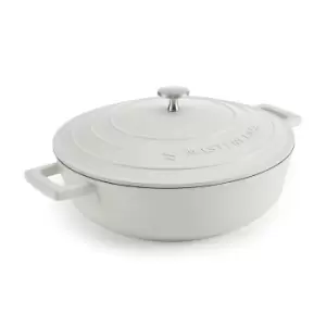 Image of Cream Cast Aluminium Shallow Casserole Dish, 4L