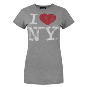 Image of Junk Food Womens/Ladies I Love New York T-Shirt (S) (Grey)