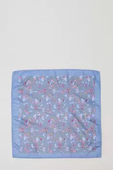 Image of Blue Ditsy Floral Printed Pocket Square