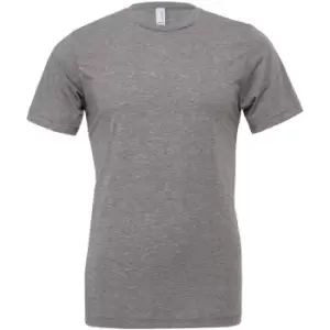 Image of Canvas Mens Triblend Crew Neck Plain Short Sleeve T-Shirt (L) (Grey Triblend)