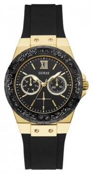 Image of Guess Womens Limelight Black Silicone Strap Black Watch