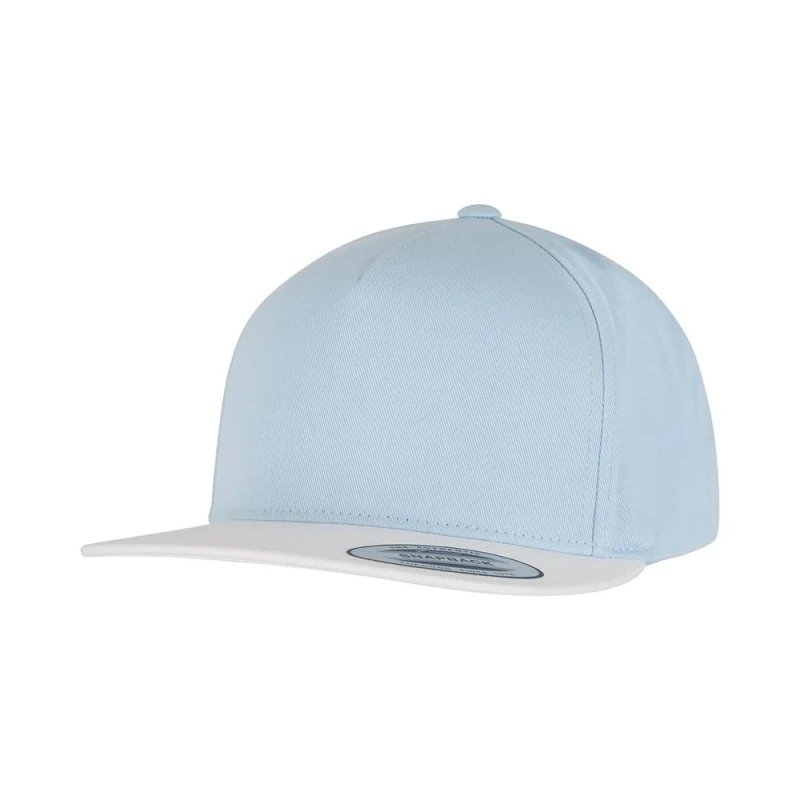 Image of Yupoong Mens Flexfit Plain Classic 5 Panel Snapback Cap in Light Blue Light Blue Male One Size