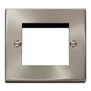 Image of Click Deco 1 Gang New Media Unfurnished Plate - 2 Apertures - Satin Chrome VPSC311