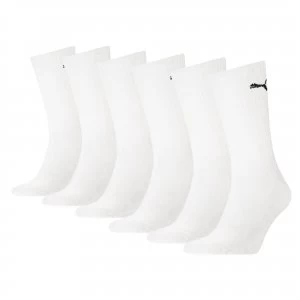 Image of PUMA Unisex Sport Crew 6P Ecom Socks, White, size 9-11, Clothing