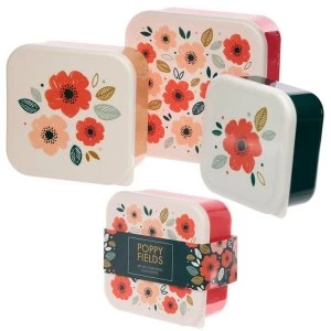 Image of Set of 3 Lunch Boxes M/L/XL - Poppy Fields