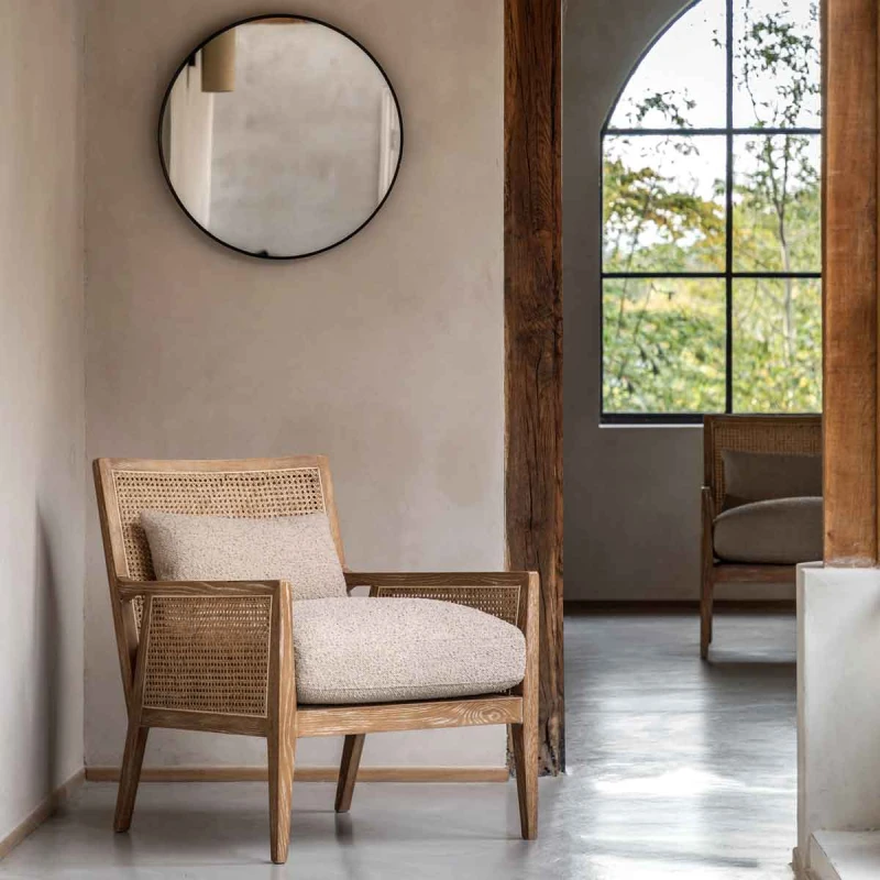 Image of EDITE Satara Rattan Armchair with Boucle Cushions Natural ONE SIZE