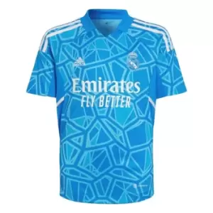 Image of adidas Real Madrid 22/23 Home Goalkeeper Jersey Kids - Blue Rush / White