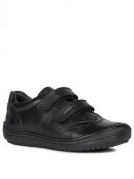 Image of Geox Hadriel Strap School Shoes - Black, Size 1 Older