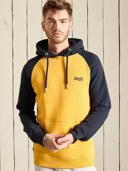 Image of Superdry Vintage Logo Emb Baseball Hoodie, Navy Size M Men