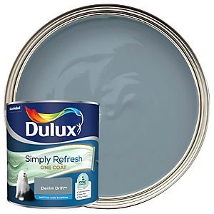 Image of Dulux Simply Refresh One Coat Denim Drift Matt Emulsion Paint 2.5L