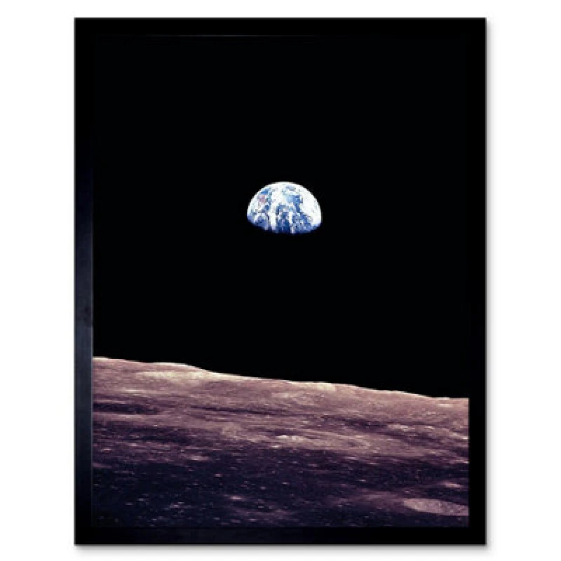 Image of Artery8 Nasa Space Planet Earth Lunar Surface Moon Framed Wall Art Print