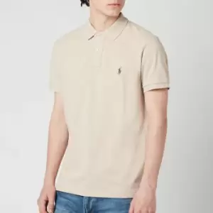 Image of Polo Ralph Lauren Mens Mesh Knit Slim Fit Polo Shirt - Expedition Dune Heather - XL