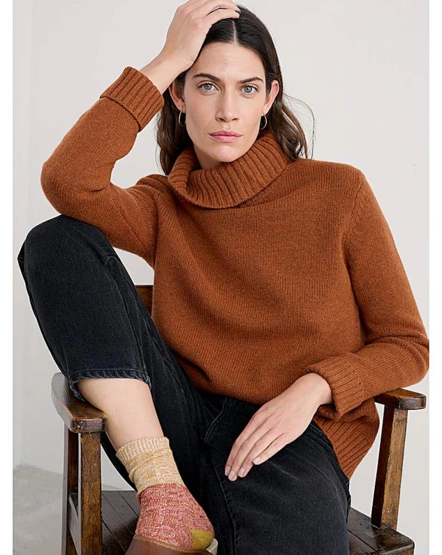 Image of Seasalt Seasalt Cornwall Braque Jumper Orange - Seasalt - Size: 18 Orange Female 18 PV94006