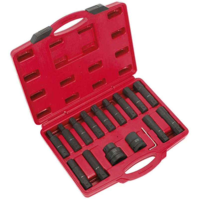 Image of Loops 16pc TRX Male / Female & Hex IMPACT Socket Bit Set - 3/4" & 1" Square Drive Multi