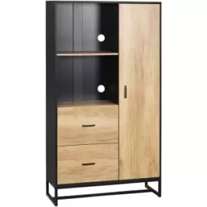 Image of Kitchen Storage Cabinet, Cupboard with Adjustable Shelves Soft Close - Natural wood finish - Homcom