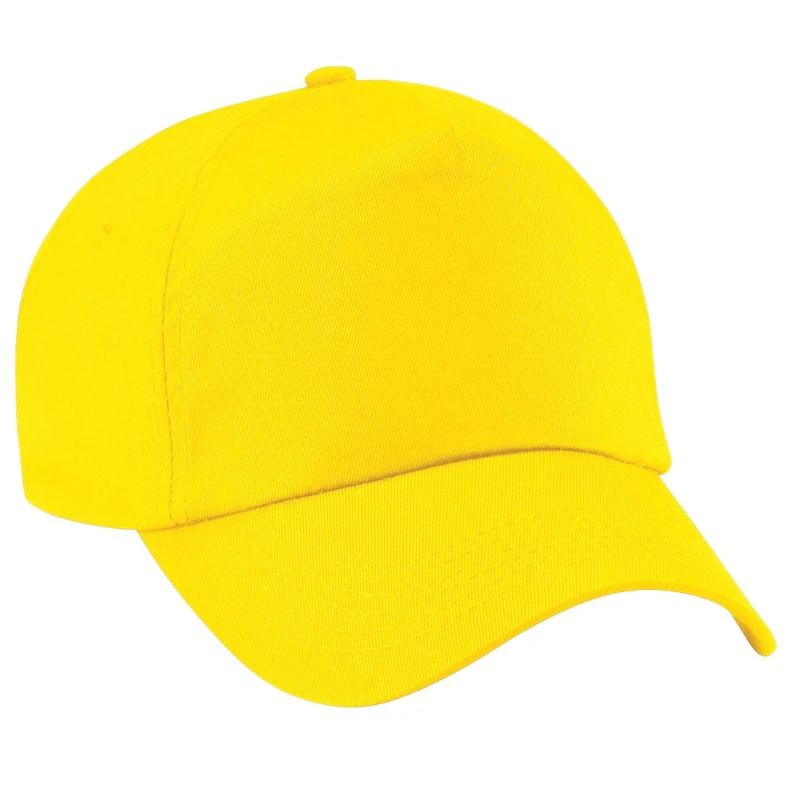 Image of Beechfield Beechfield Men Plain Original 5 Panel Baseball Cap in Yellow Yellow One Size Male 5055747802146