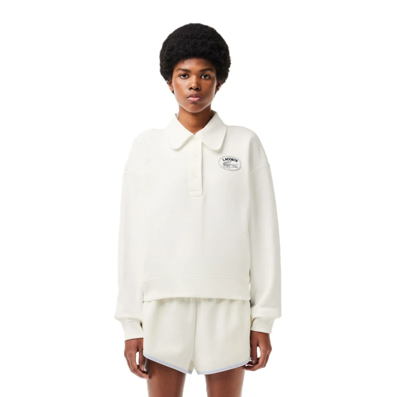 Image of Lacoste Womens Embroidered Crew Neck Jumper Flour female 6 (34)