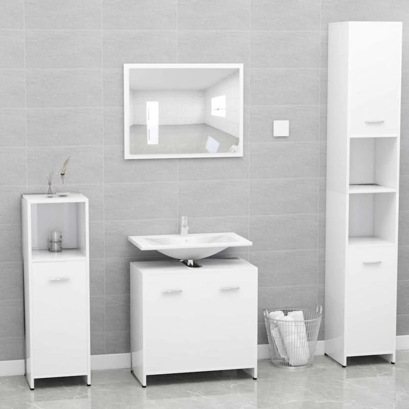 Image of VIDAXL vidaXL Bathroom Furniture Set White Engineered Wood 8720286015537