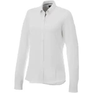 Image of Elevate Womens/Ladies Bigelow Long Sleeve Pique Shirt (M) (White)