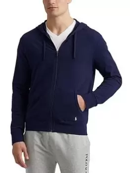 Image of Polo Ralph Lauren Lounge Zip Thru Hoodie, Navy, Size L, Men