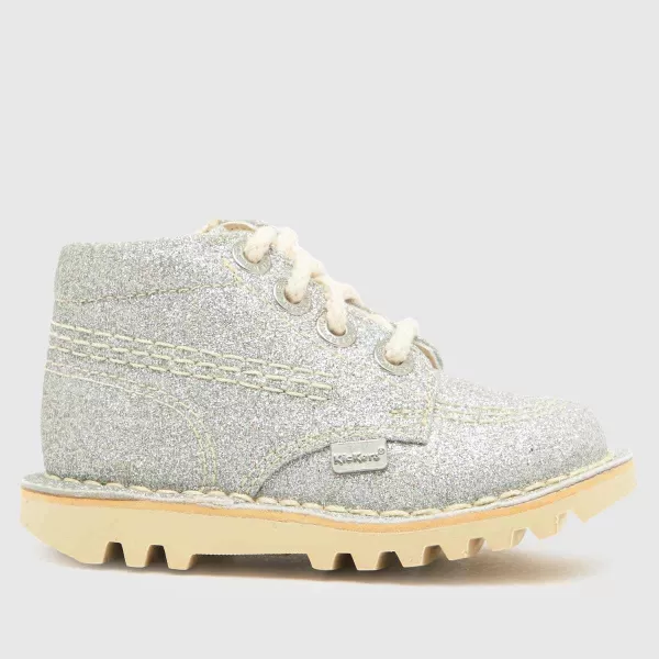 Image of Kickers silver kick hi cosmic Girls Toddler Boots