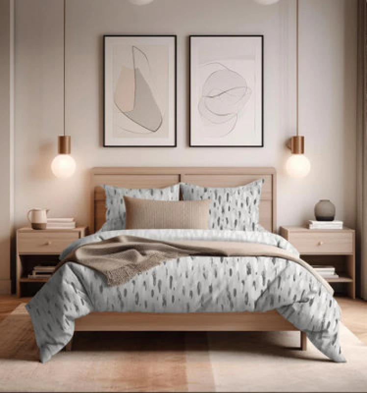 Image of Copenhagen Home Rayne Reversible Double Duvet Cover Set With Pillowcases - Charcoal