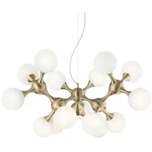 Image of Ideal Lux nodi - Indoor Mutli Arm Ceiling Pendant Lamp 15 Lights Brass Satin, E14