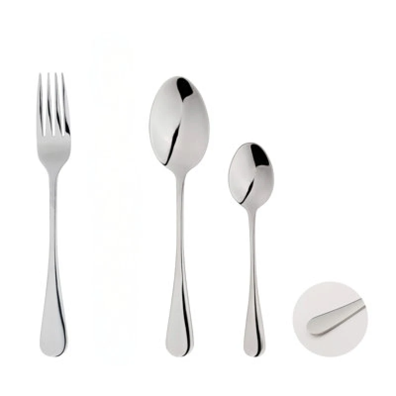 Image of Glim & Glam Cutlery Sets Stainless Steel Spoon Fork 24 Piece Set Silver