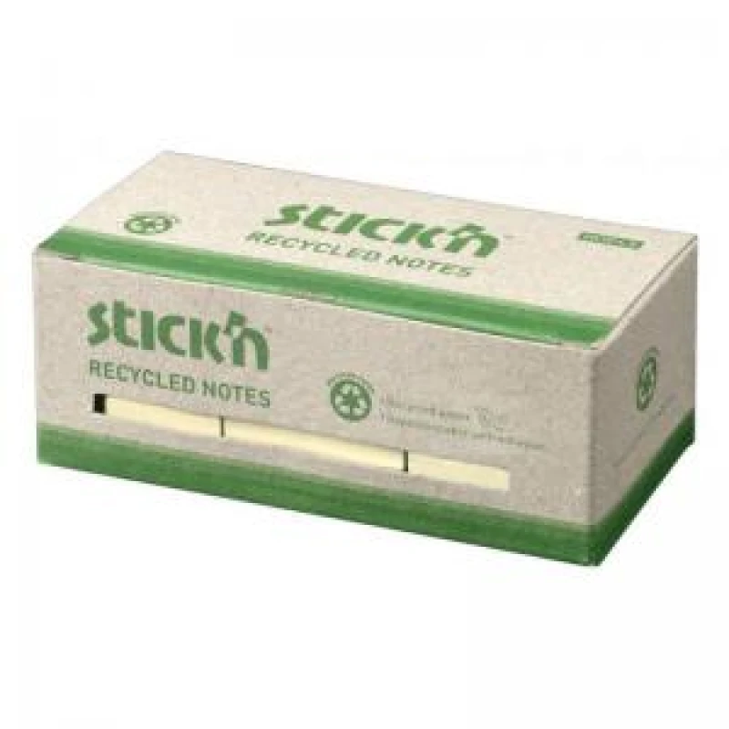Image of STICK N Stickn Recycled Sticky Notes 38x51mm 100 Sheets Per Pad...