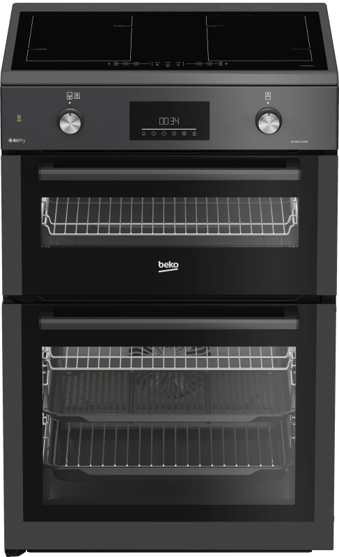 Image of Beko AeroPerfect FDIA6731FCA 60cm Wide Double Oven Electric Cooker with Induction Hob - Anthracite - A/A Rated