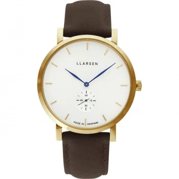 Image of LLARSEN White and Brown 'Nikolaj' Mens Watch - 143gwd3-gwood20 - multicoloured